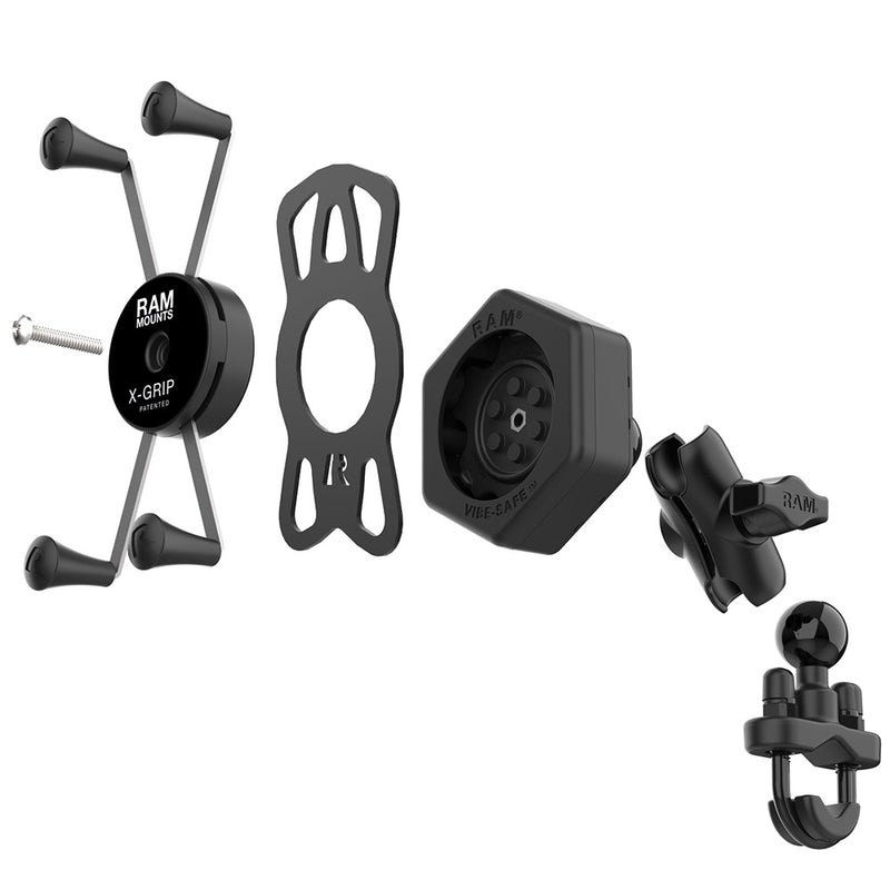 RAM Mount RAM X-Grip Large Phone Mount w/Vibe-Safe  U-Bolt Base - Short [RAM-B-149Z-A-UN10-462]