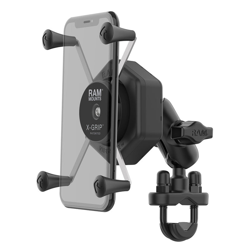 RAM Mount RAM X-Grip Large Phone Mount w/Vibe-Safe  U-Bolt Base - Short [RAM-B-149Z-A-UN10-462]