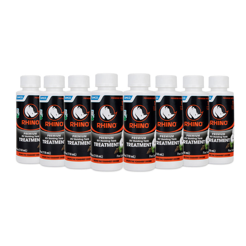 Camco Rhino Premium RV Holding Tank Treatment - 8 Single 4oz Bottles [41511]