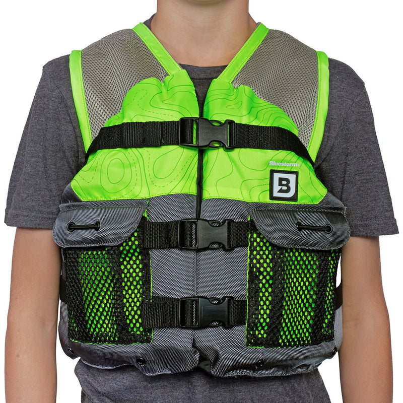 Bluestorm Sportsman Youth Mesh Fishing Life Jacket - Hi-Vis [BS-105-HVS-Y]