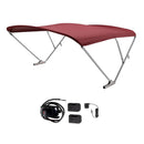 SureShade Battery Powered Bimini - Clear Anodized Frame  Burgundy Fabric [2021133090]