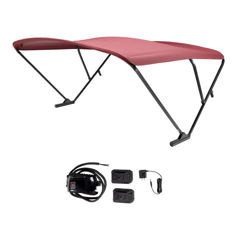 SureShade Battery Powered Bimini - Black Anodized Frame  Burgundy Fabric [2021133091]