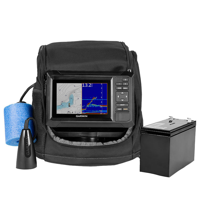 Garmin ECHOMAP UHD2 Keyed 5" cv Ice Fishing Bundle w/ECHOMAP UHD2 53cv  Dual Beam-IF Transducer [010-02590-35]