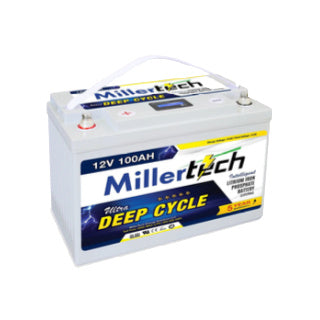 Millertech Lithium 12V 100Ah Deep Cycle Battery - 1 LEFT, 20% OFF!