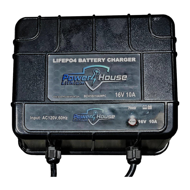 PowerHouse Lithium 16V 10A Waterproof Lithium Battery Charger