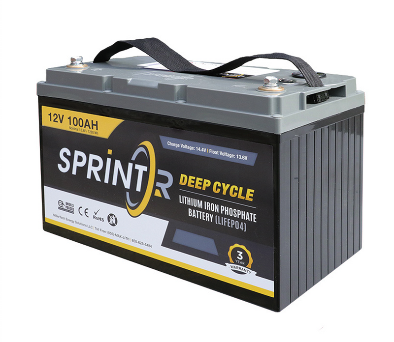 Millertech Lithium 12V 100Ah SPRINTR Economy Battery