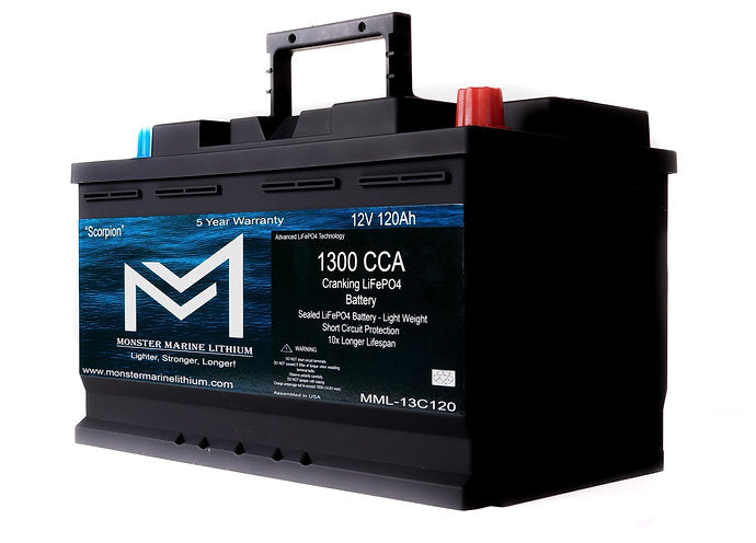 Monster Marine Lithium 12V 120AH 1300CCA Battery w/ Bluetooth [MML-13C120B]