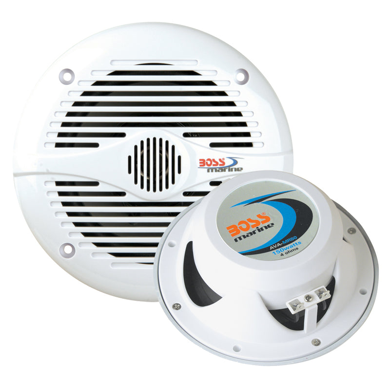 Boss Audio MR60W 6.5" Round Marine Speakers - (Pair) White [MR60W] - Mealey Marine