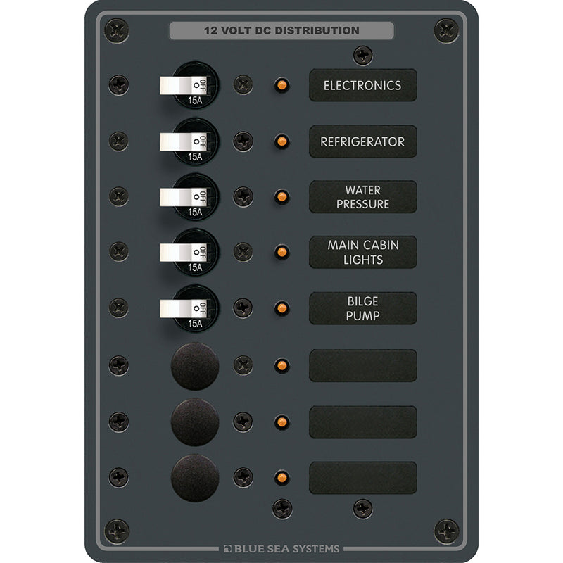 Blue Sea 8023 DC 8 Position Circuit Breaker - White Switches [8023] - Mealey Marine