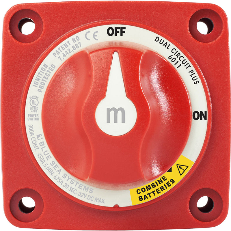 Blue Sea 6011 m-Series (Mini) Battery Switch Dual Circuit Plus [6011] - Mealey Marine