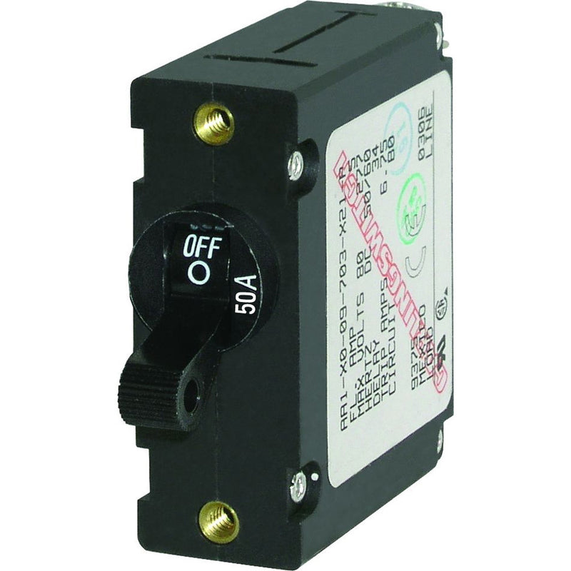 Blue Sea 7228 AC / DC Single Pole Magnetic World Circuit Breaker  -  50 Amp [7228] - Mealey Marine