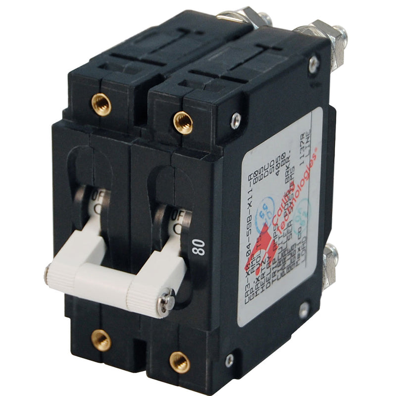 Blue Sea 7256 C-Series Double Pole Circuit Breaker - 80A [7256] - Mealey Marine