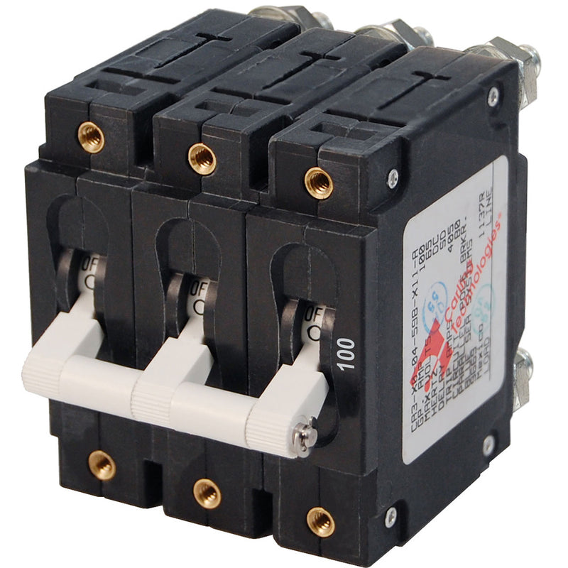 Blue Sea 7290 C-Series Triple Pole Circuit Breaker - 100A [7290] - Mealey Marine