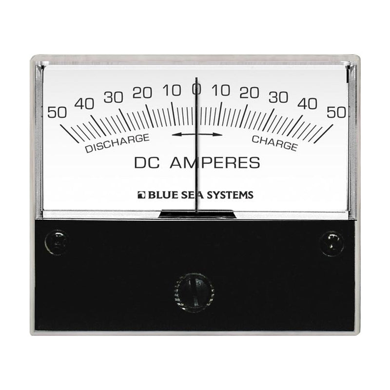 Blue Sea 8252 DC Zero Center Analog Ammeter - 2-3/4" Face, 50-0-50 Amperes DC [8252] - Mealey Marine