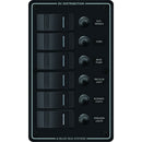 Blue Sea 8373 Water Resistant 6 Position - Black - Vertical Mount Panel [8373] - Mealey Marine