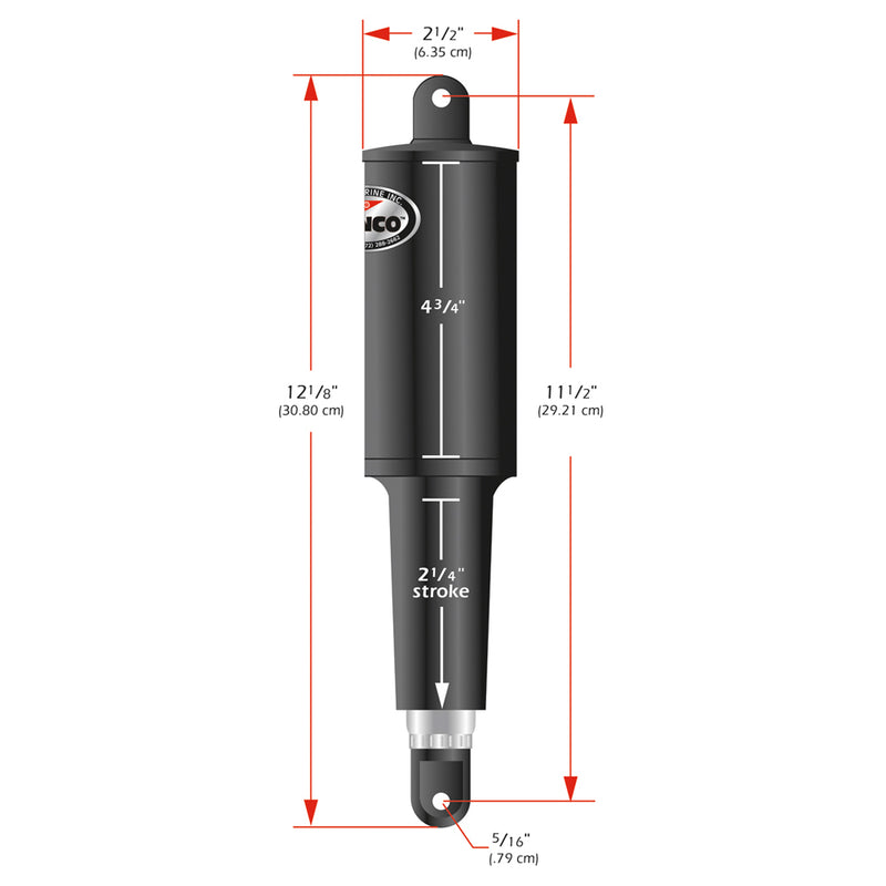 Lenco 101 Standard Actuator - 12V - 2-1/4" Stroke [15054-001] - Mealey Marine