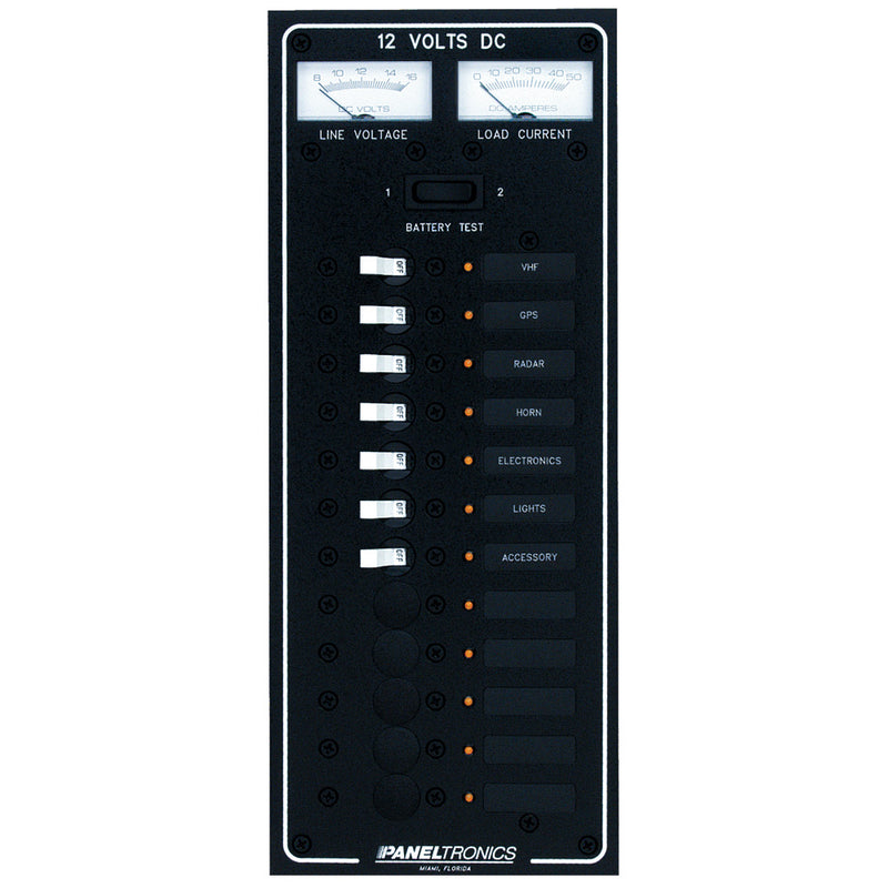 Paneltronics Standard DC 12 Position Breaker Panel w/LEDs [9972220B] - Mealey Marine