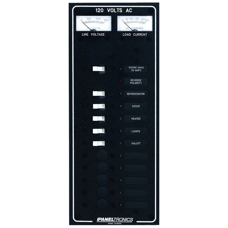 Paneltronics Standard AC 10 Position Breaker Panel & Main w/LED [9972320B] - Mealey Marine