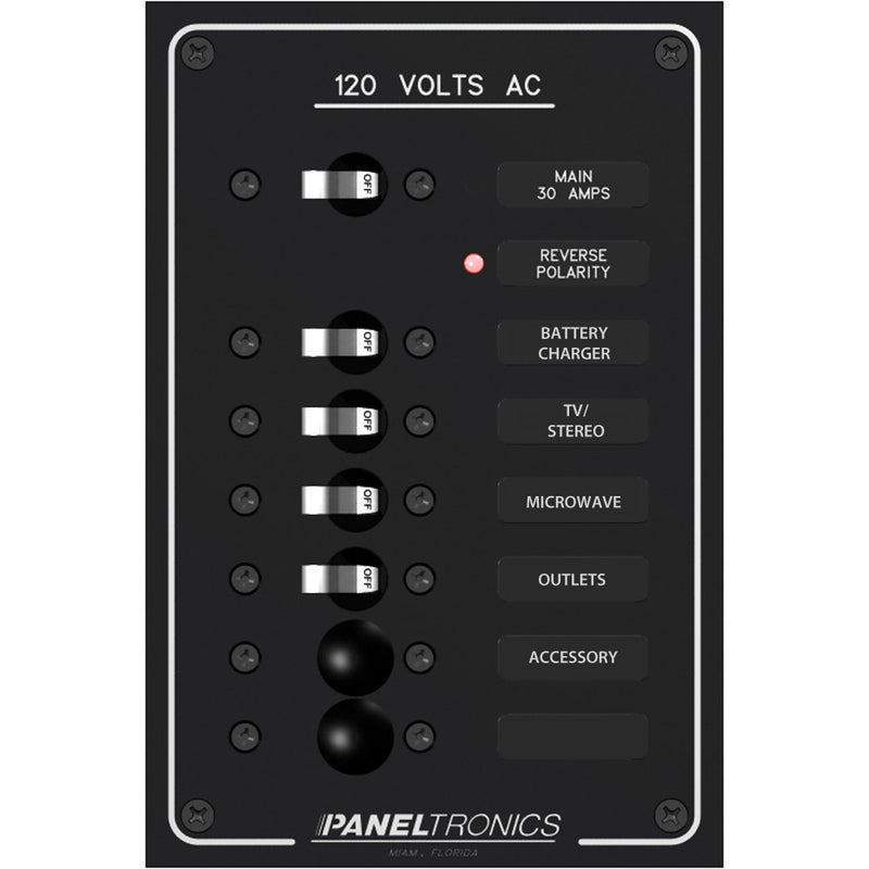 Paneltronics Standard AC 6 Position Breaker Panel & Main [9982305B] - Mealey Marine