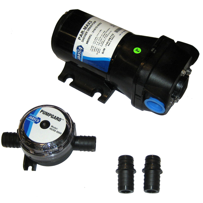 Jabsco PAR-Max 3 Shower Drain Pump 12V 3.5 GPM [31610-0092] - Mealey Marine