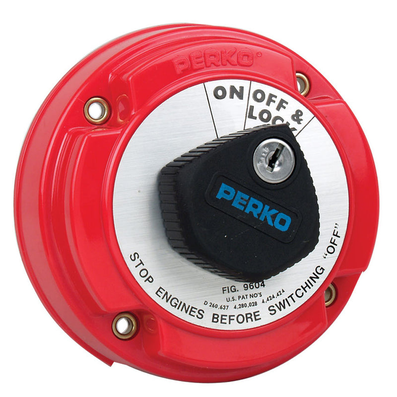 Perko Medium Duty Main Battery Disconnect Switch w/Alternator Field Disconnect & Key Lock [9604DP] - Mealey Marine