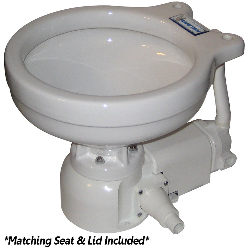 Raritan Sea Era Electric Toilet - Marine Size - Integral Pump - Straight  90 Discharge - 12v [160MI012] - Mealey Marine