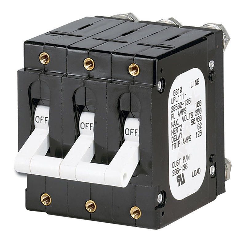 Paneltronics 'C' Frame Magnetic Circuit Breaker - 100 Amp - Triple Pole - White [206-136] - Mealey Marine