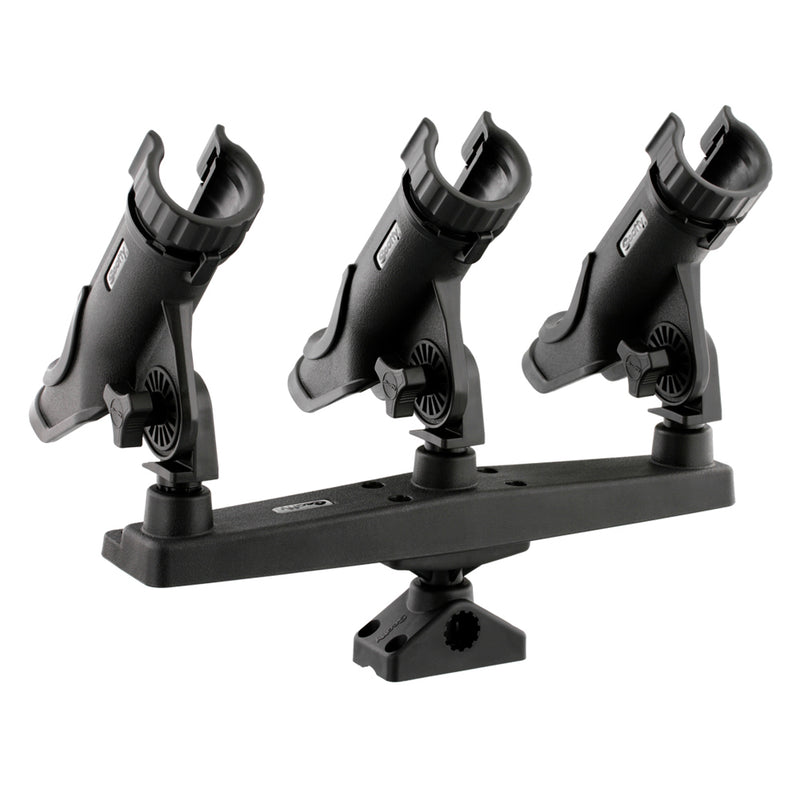 Scotty Triple Rod Holder w/3 230 Power Lock Rod Holders [256] - Mealey Marine