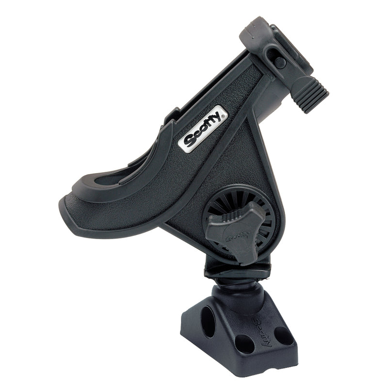 Scotty 280 Bait Caster/Spinning Rod Holder w/241 Deck/Side Mount - Black [280-BK] - Mealey Marine