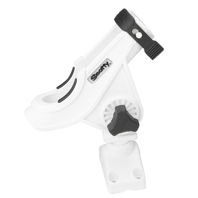 Scotty 280 Bait Caster/Spinning Rod Holder w/241 Deck/Side Mount - White [280-WH] - Mealey Marine