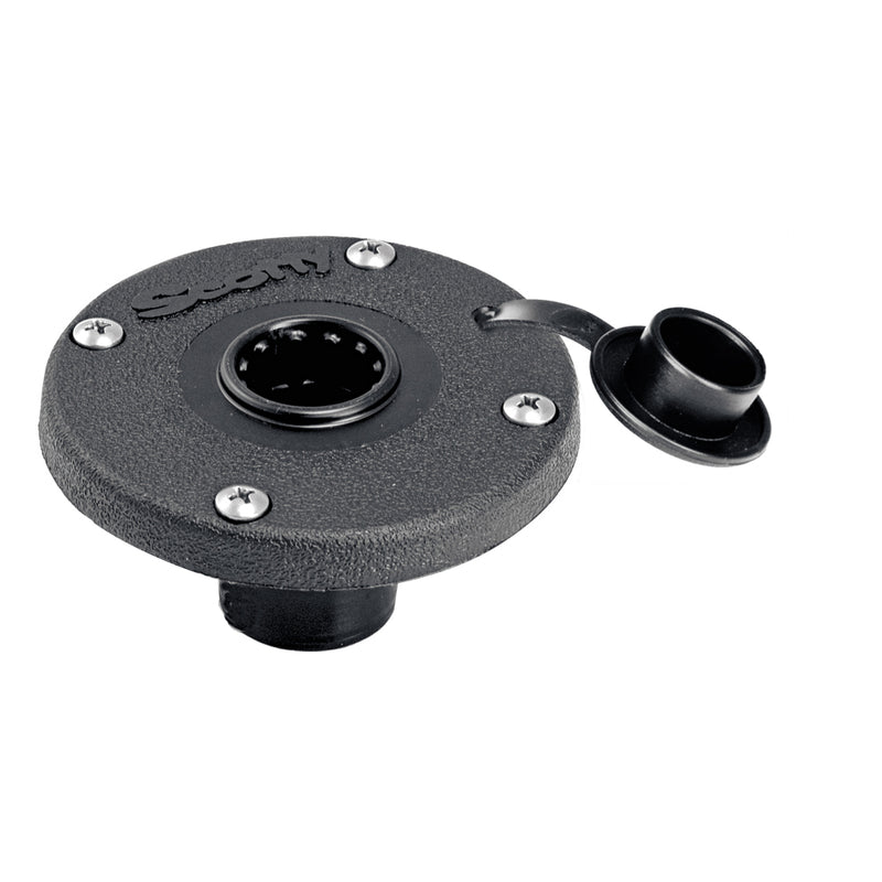 Scotty 344 Round Flush Deck Mount [344-BK] - Mealey Marine