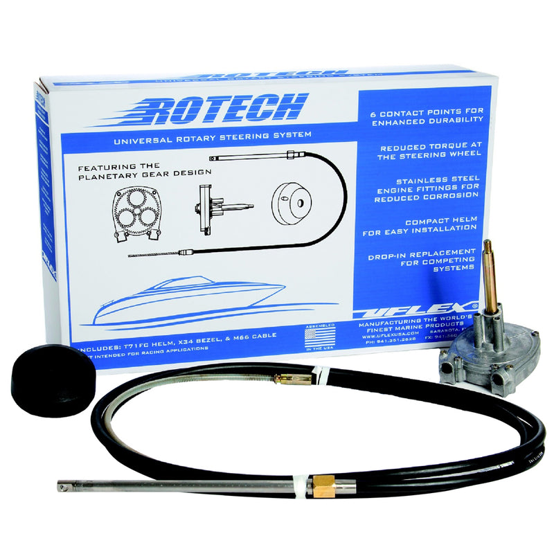 UFlex Rotech 10' Rotary Steering Package - Cable, Bezel, Helm [ROTECH10FC] - Mealey Marine