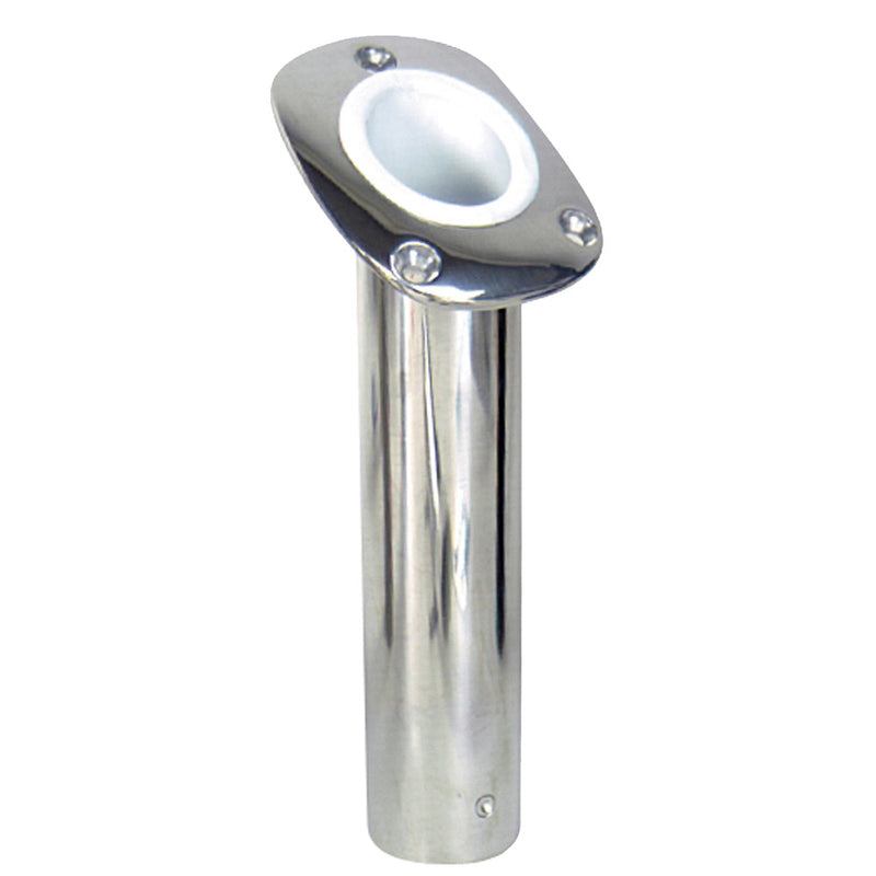 Whitecap Bluewater 30 Deg. Stamped S.S. Flush Mount Rod Holder [S-096] - Mealey Marine