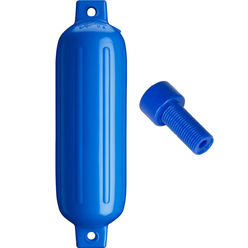 Polyform G-3 Twin Eye Fender 5.5" x 19" - Blue w/Air Adapter [G-3-BLUE] - Mealey Marine