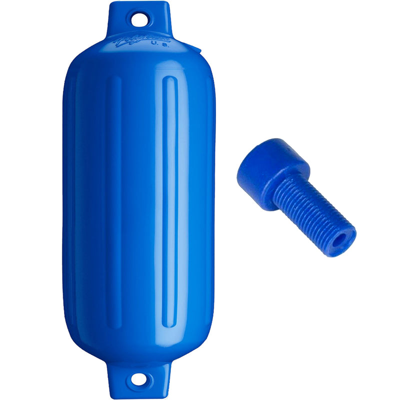 Polyform G-6 Twin Eye Fender 11" x 30" - Blue w/Air Adapter [G-6-BLUE] - Mealey Marine