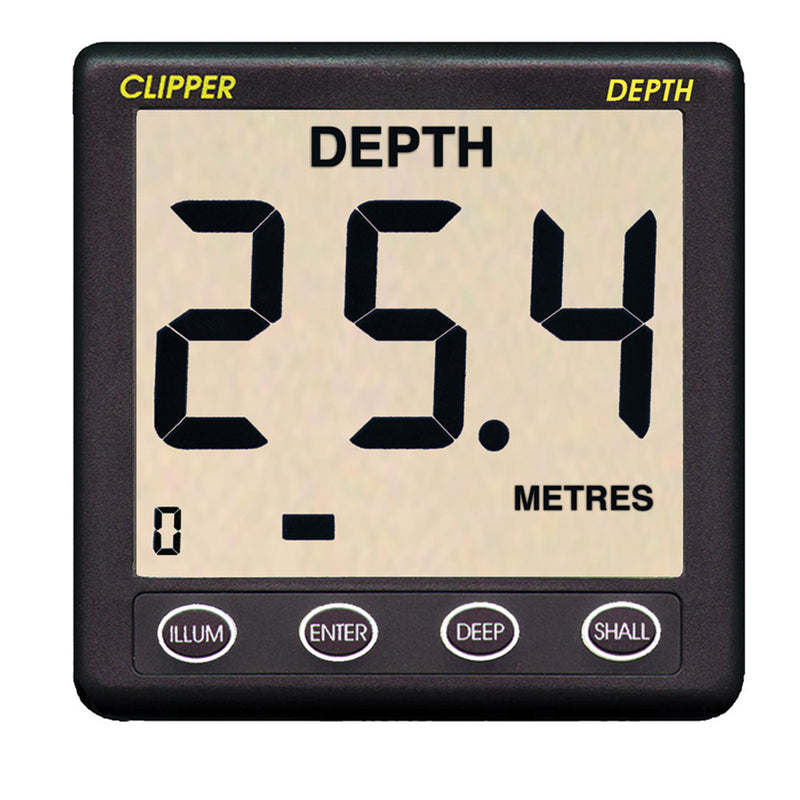 Clipper Depth Instrument w/Thru Hull Transducer & Cover [CL-D] - Mealey Marine