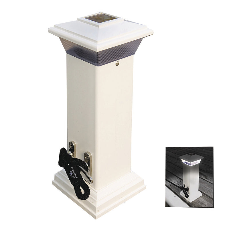 Dock Edge Cleatlite Solar Dock Light w/SS Mooring Cleat 12" [96-250-F] - Mealey Marine