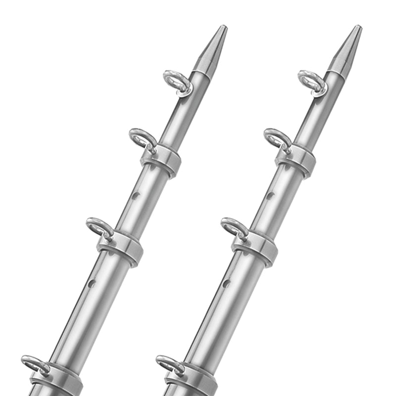 TACO 15' Telescopic Outrigger Poles HD 1-1/2" - Silver/Silver [OT-0542VEL15-HD] - Mealey Marine