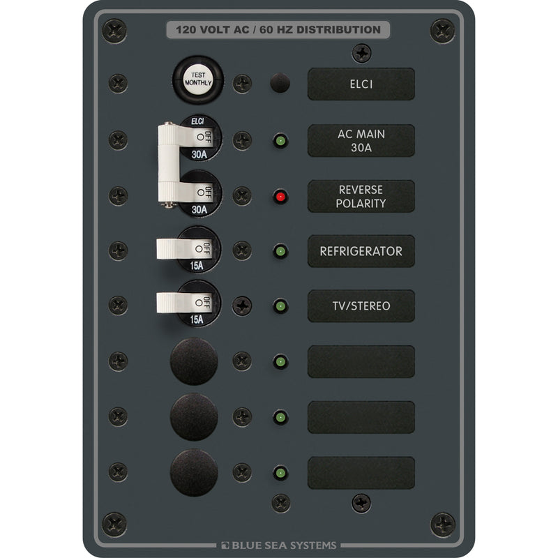 Blue Sea 8101 ELCI GFCI Panel AC 5 Position [8101] - Mealey Marine