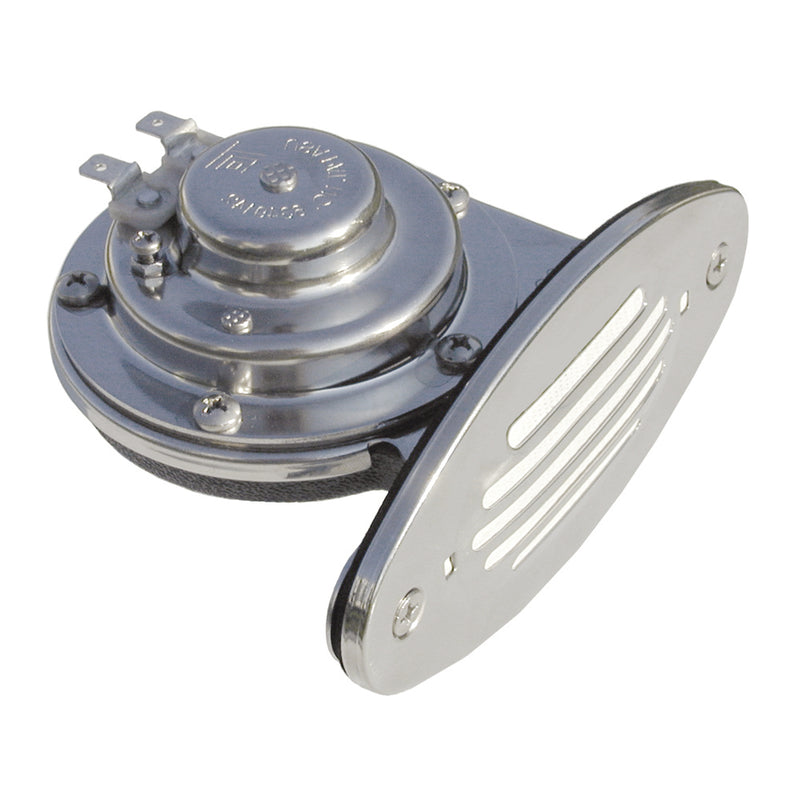 Schmitt  Ongaro Mini SS Single Drop-In Horn w/SS Grill - 12V Low Pitch [10050] - Mealey Marine