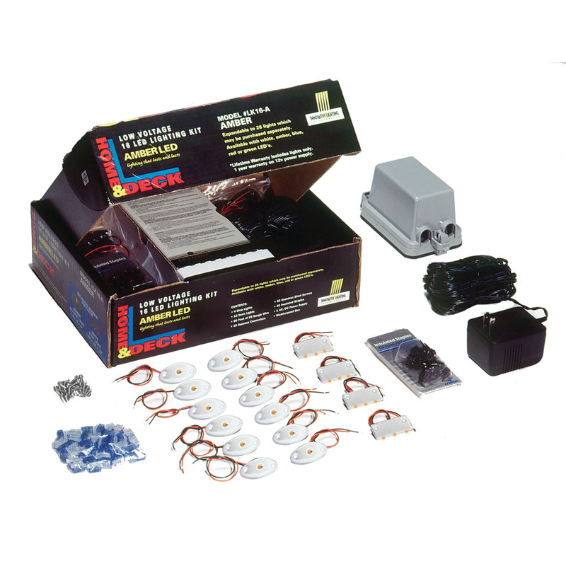 Innovative Lighting Deck & Dock LED Kit - Amber LED/White Housing [090-1100-4] - Mealey Marine