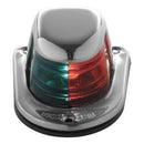 Attwood 1-Mile Deck Mount, Bi-Color Red/Green Combo Sidelight - 12V - Stainless Steel Housing [66318-7] - Mealey Marine