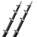 TACO 15' Telescopic Outrigger Poles HD 1-1/2" - Black/Silver [OT-0542BKA15-HD] - Mealey Marine