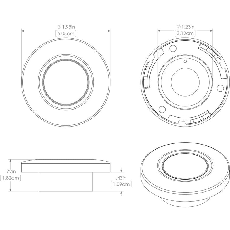 Lumitec Orbit - Flush Mount Down Light - Brushed Finish - White Non-Dimming [112503] - Mealey Marine