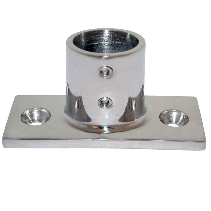 Whitecap " O.D. 90 Degree 2-Hole Rectangle Base SS Rail Fitting [6194] - Mealey Marine