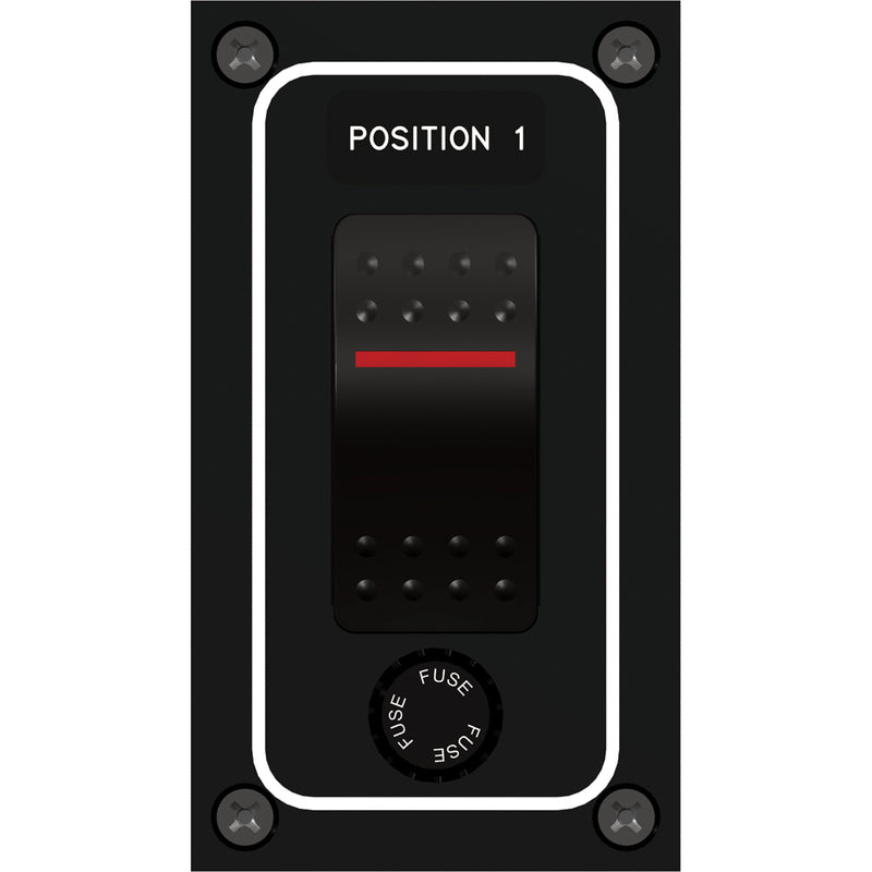 Paneltronics Waterproof Panel - DC 1-Position Illuminated Rocker Switch & Fuse [9960010B] - Mealey Marine