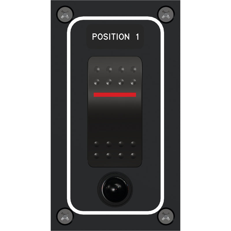 Paneltronics Waterproof Panel - DC 1-Position Illuminated Rocker Switch & Circuit Breaker [9960021B] - Mealey Marine