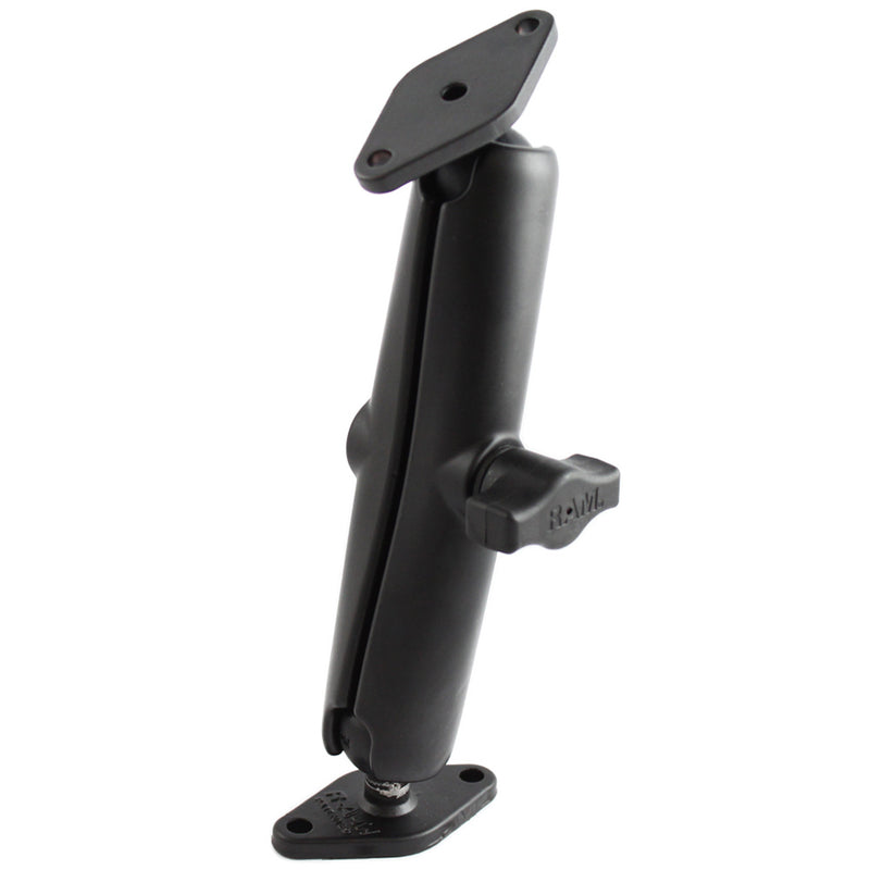 RAM Mount 1" Diameter Ball Mount w/Long Arm & 2 Diamond Bases [RAM-B-102U-C] - Mealey Marine