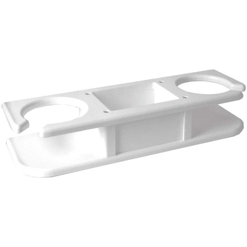 TACO 2-Drink Poly Holder w/Catch-All - White [P01-2000W] - Mealey Marine