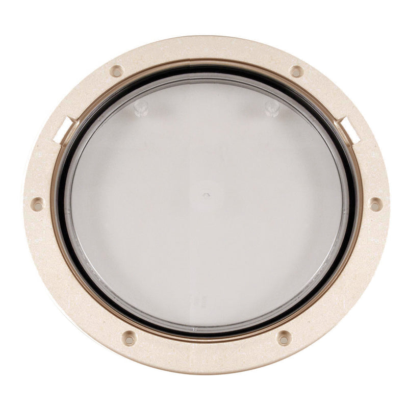 Beckson 8" Clear Center Pry-Out Deck Plate - Beige [DP81-N-C] - Mealey Marine